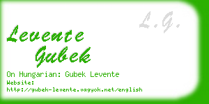 levente gubek business card